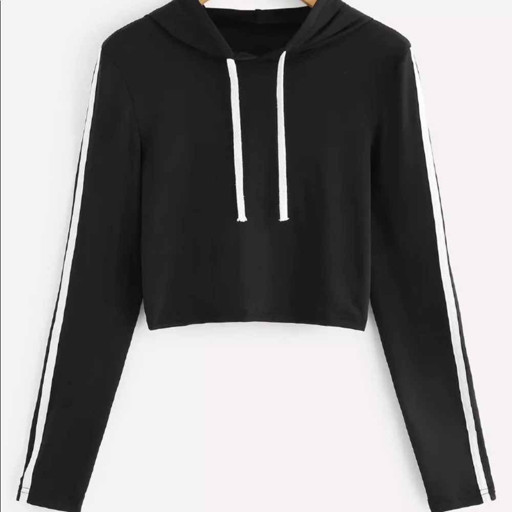 Crop striped hoodie